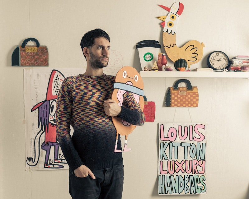 Jon Burgerman in his studio
