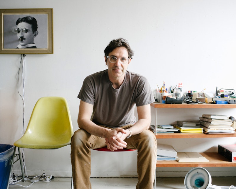 Paul Sahre in his studio