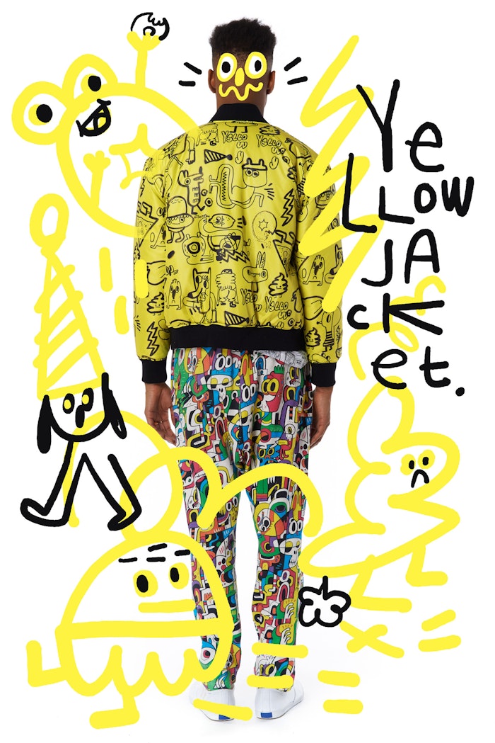 Piece from Jon Burgerman x Print All Over Me clothing collection