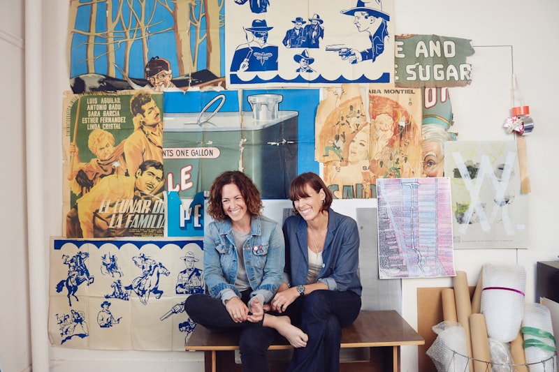 Caroline Paul and Wendy MacNaughton in Wendy's studio